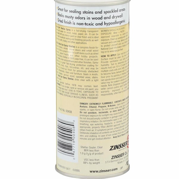 Zinsser 12 oz. Clear Shellac Spray 408 - The Home Depot