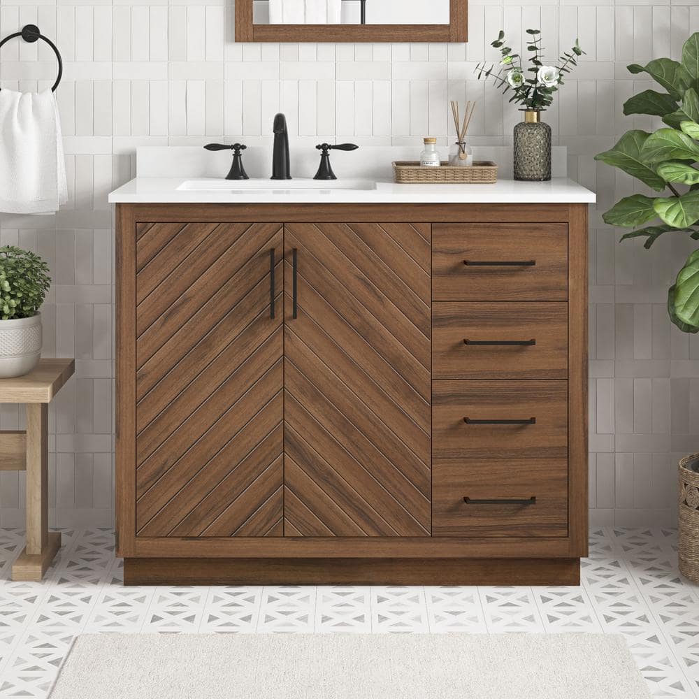 Glacier Bay Huckleberry 42 in. Single Sink Spiced Walnut