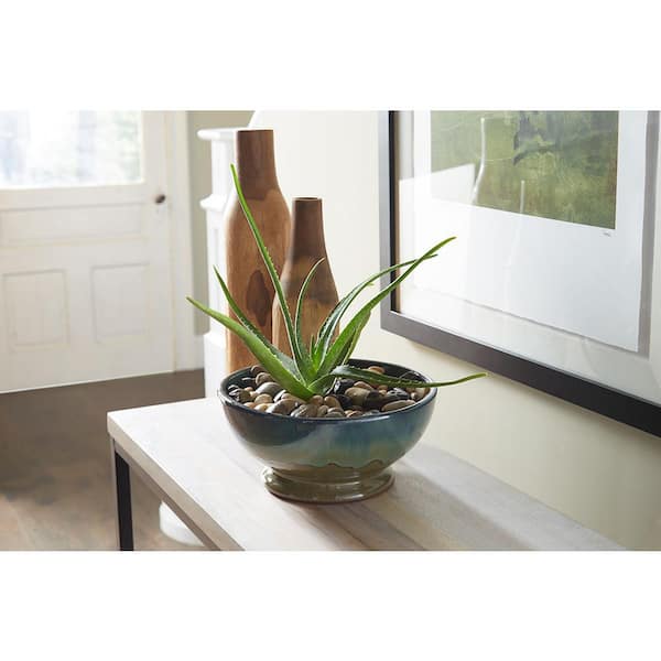 12 in. Dia Caspian Multi-Color Ceramic Bowl Planter