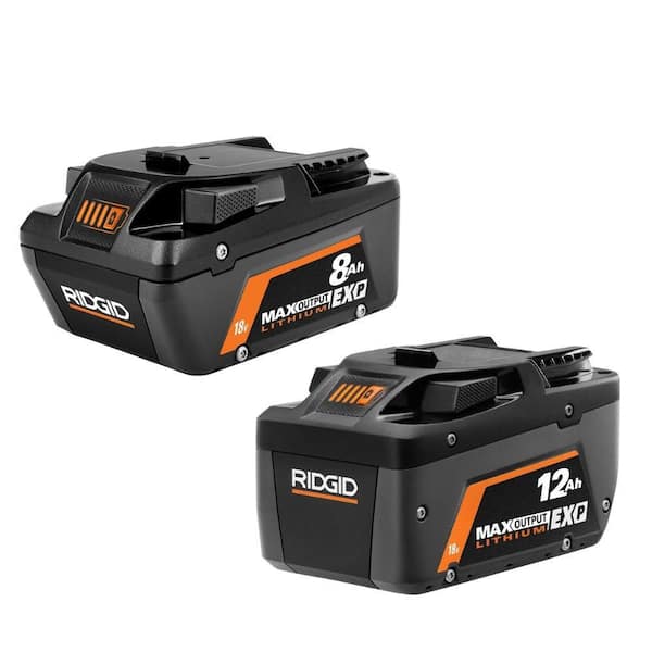 RIDGID 18V 8.0Ah and 12.0Ah MAX Output EXP Batteries (2-Pack)