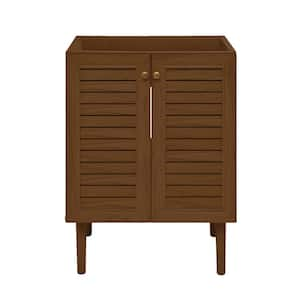 Bron 24 in. Freestanding Bathroom Vanity Cabinet without Top in Brown Oak