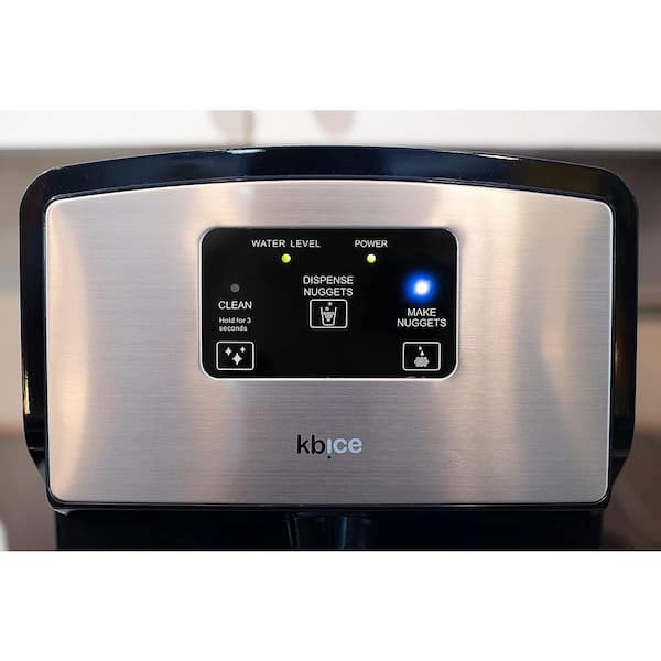 Ice Makers Countertop, Nugget Ice Maker Countertop, 30lbs per Day, Portable Pebble Ice Machine, Self-Cleaning, Stainless Steel Finish Ice Machine with