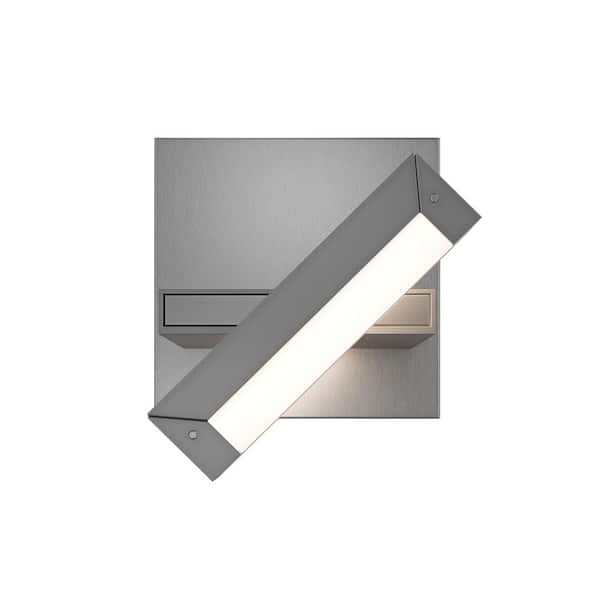 Mantel 1 Light Brushed Nickel Hardwired Swing Arm Wall Lamp with Selectable 4CCT 2700K-300K-3500K-4000K
