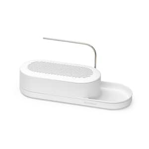 Sink Style Plastic Sink Organizer with Drying Rod, Mineral Fresh White