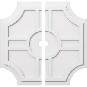 1 in. P X 9-1/4 in. C X 28 in. OD X 2 in. ID Haus Architectural Grade PVC Contemporary Ceiling Medallion, Two Piece