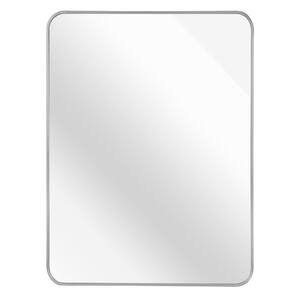 30 in. W x 40 in. H Rectangular Aluminium Framed Wall Bathroom Vanity Mirror in Silver