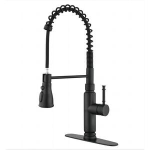 Touch Single Handle Pull Down Sprayer Kitchen Faucet in Matte Black