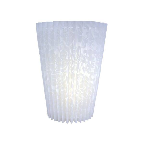 It's Exciting Lighting 5-LED Wall Mount Pleated Faux Fabric Fanfold Battery Operated Sconce