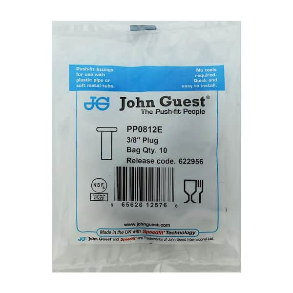 John Guest PP0812E 3/8 in. OD Push-to-Connect Plug Fitting (10-Pack)