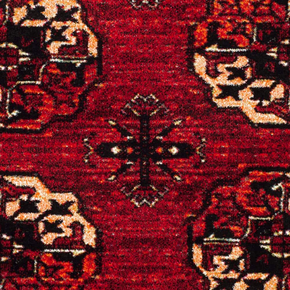 Antique Patina Red Multi Hand-Knotted Round Area Rug