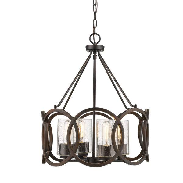 Millennium Lighting 4-Lights 18 in. Rubbed Bronze Chandelier