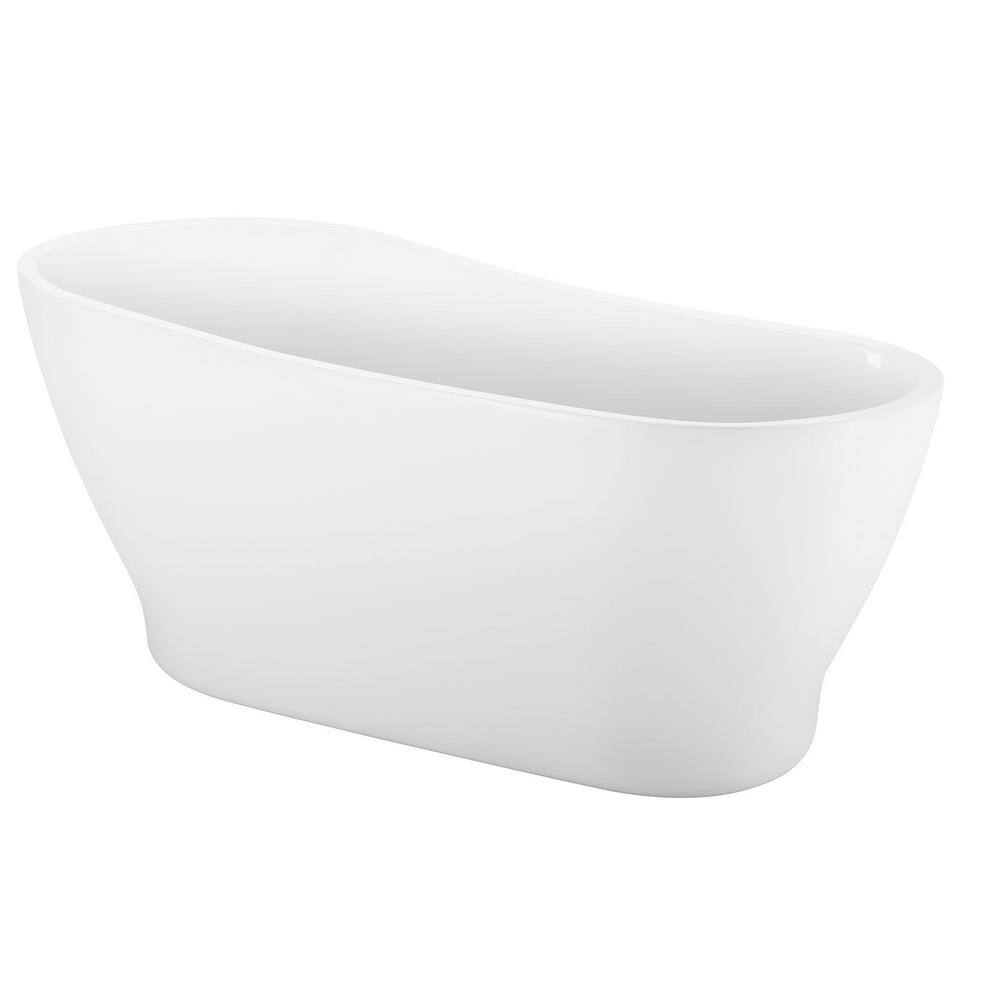 Contemporary 59.06 in. x 28.35 in. Soaking Bathtub with Reversible Drain in