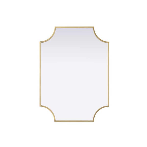 Brass 22 in. W x 30 in. H Rectangle Wall Mirror