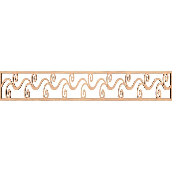 Ekena Millwork Tilden Fretwork 0.375 in. D x 46.625 in. W x 8 in. L Hickory Wood Panel Moulding