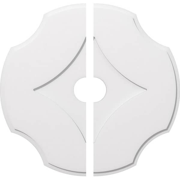Ekena Millwork 1 in. P X 11-3/4 in. C X 34 in. OD X 5 in. ID Percival Architectural Grade PVC Contemporary Ceiling Medallion, Two Piece