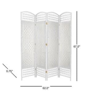 5.5 ft. White 4-Panel Room Divider