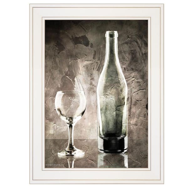HomeRoots Charlie Moody Gray Wine Glass Still Life 1-Piece Framed Wall Art 19 in. x 15 in.
