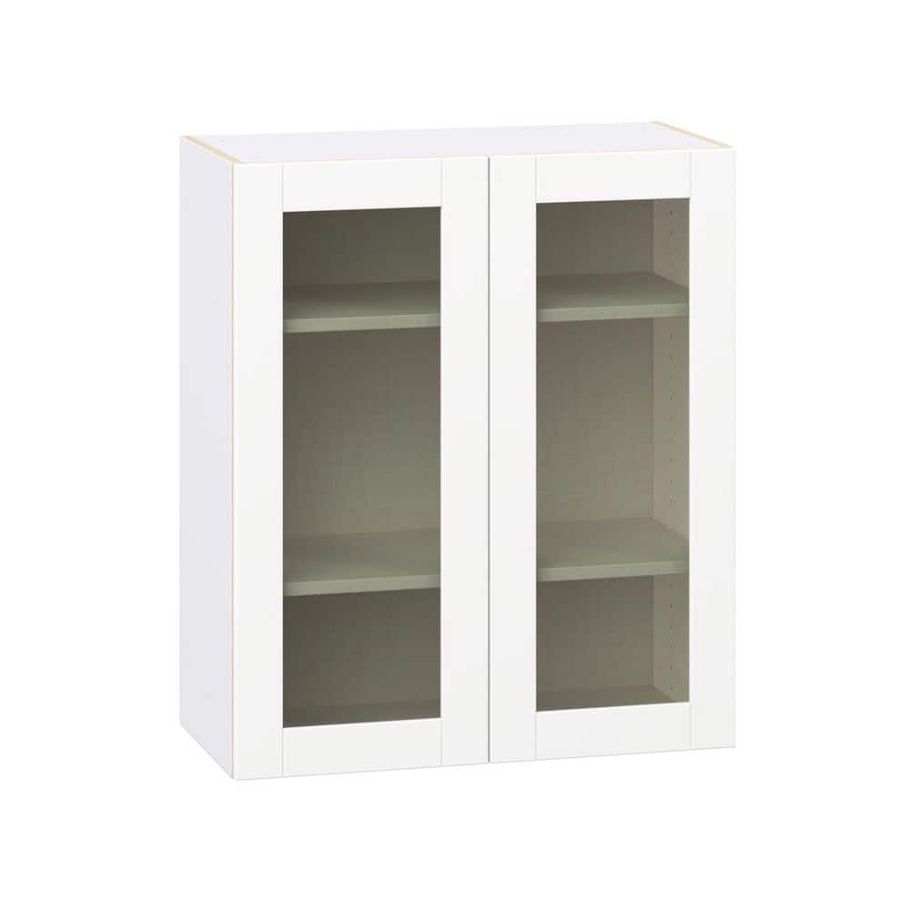 Timberline 30 in. W x 14 in. D x 35 in. H Assembled Glass Door Wall Kitchen Cabinet in Bright White price history on PriceWatchPro