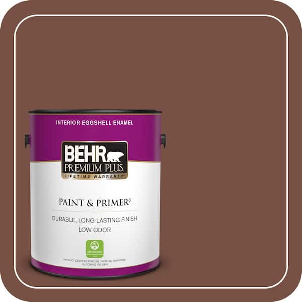 BEHR PREMIUM PLUS 1 gal. #S190-7 Toasted Pecan Eggshell Enamel Low Odor Interior Paint & Primer