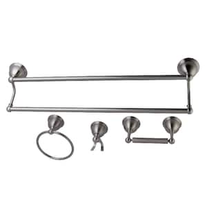 Traditional 4-Piece Bath Hardware Set in Brushed Nickel