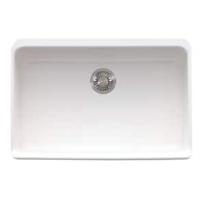 Manor House Farmhouse Apron Front Fireclay 27.125 in. x 19.875 in. Single Bowl Kitchen Sink in White