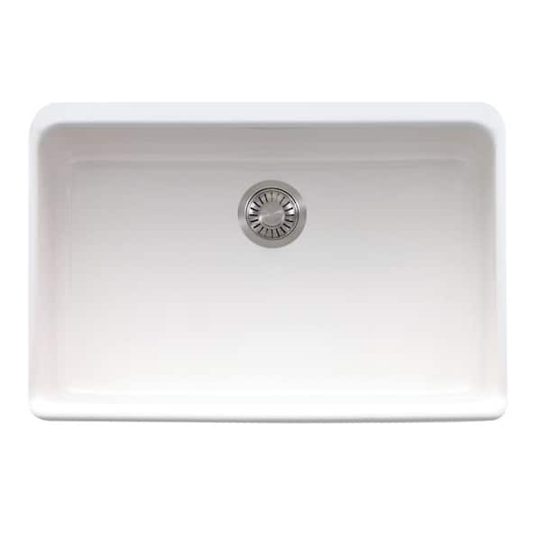 Franke Manor House Farmhouse Apron Front Fireclay 27.125 in. x 19.875 in. Single Bowl Kitchen Sink in White