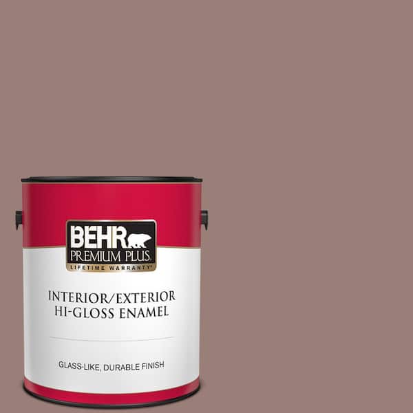 BEHR PREMIUM PLUS 1 gal. #180F-5 Cougar Hi-Gloss Enamel Interior/Exterior Paint