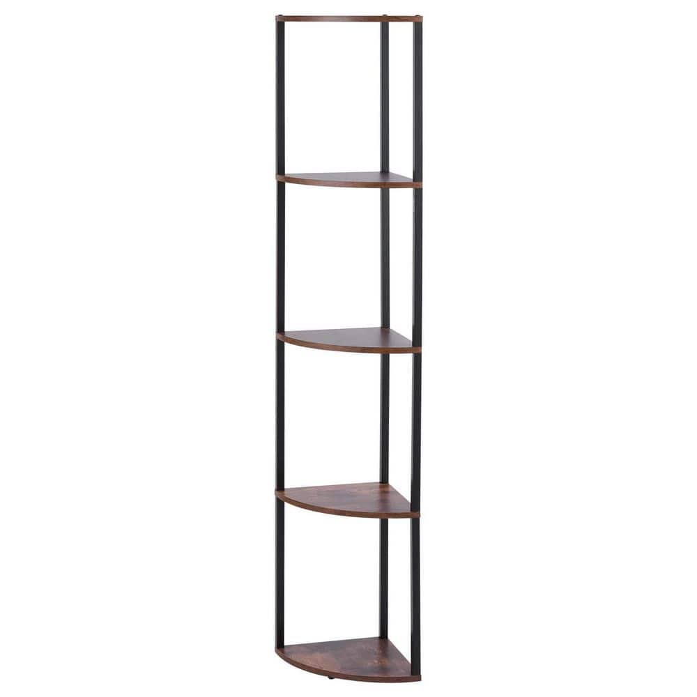 64in. Tall 5-Tier Corner Shelf with LED Lighting, Multi-Color Lights Controlled by Remote or App for Bedroom Living Room price history on PriceWatchPro