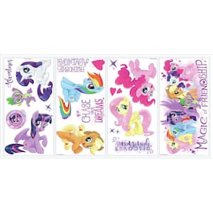 5 in. x 11.5 in. 18-Piece My Little Pony The Movie Peel And Stick Wall Decals with Glitter