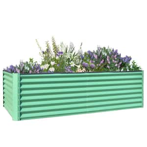 72 in. x 36 in. x 24 in. Green Metal Raised Garden Bed