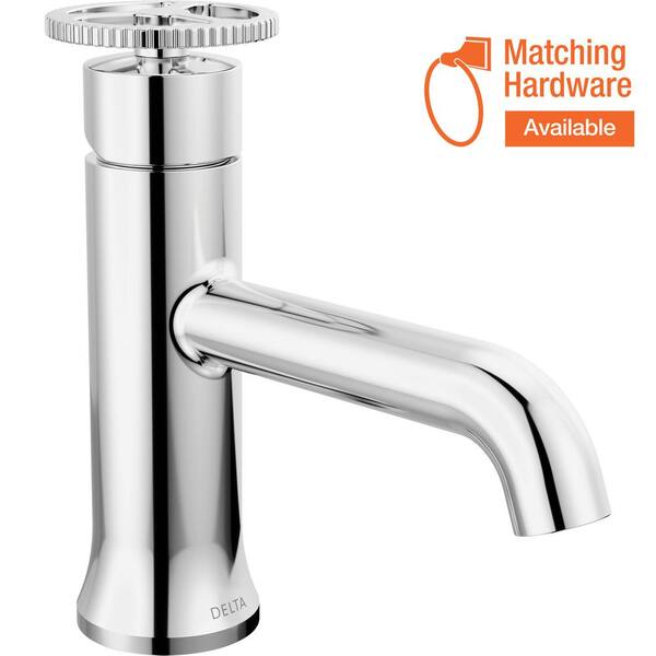 Delta Trinsic Wheel Single Handle Single Hole Bathroom Faucet In Chrome 558 Lpu Dst The Home Depot 4985