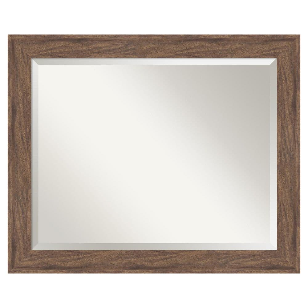 Pia Medium Brown 32.75 in. x 26.75 in. Beveled Casual Rectangle Framed Wall Mirror price history on PriceWatchPro
