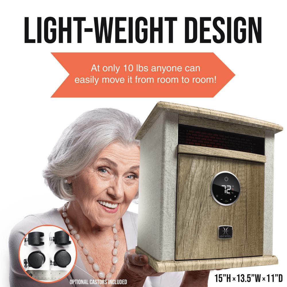 Tan Electric Infrared Convection Space Heater with Thermostat