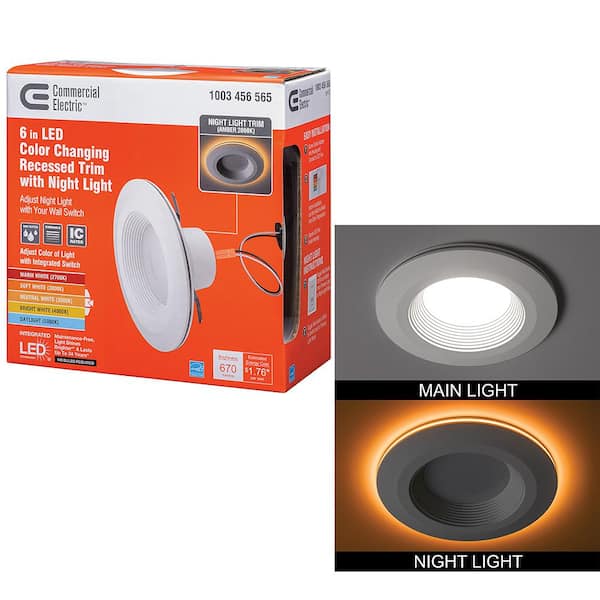 Night Light Feature 670 Lumens, High Hats Lighting Home Depot