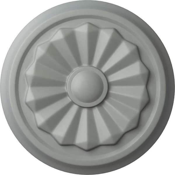 Ekena Millwork 7-7/8" x 1-1/8" Olivia Urethane Ceiling Medallion (Fits Canopies upto 2-1/8"), Primed White