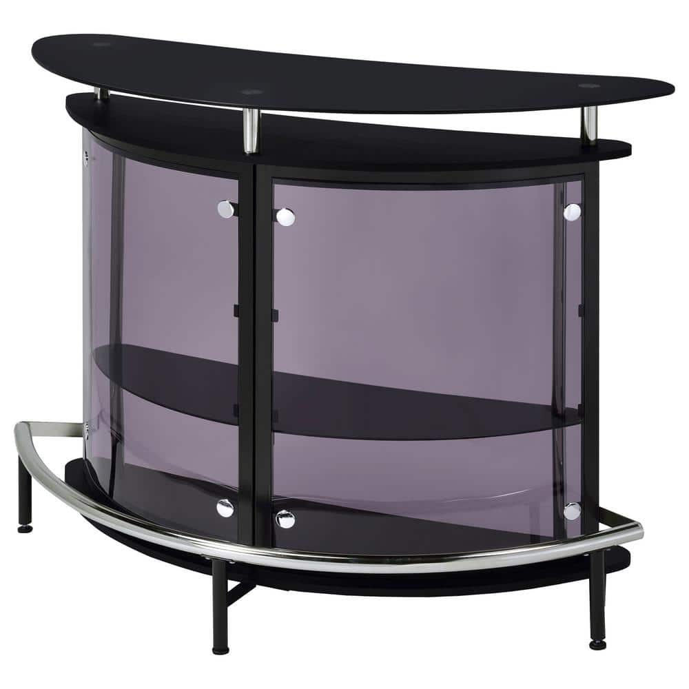 Amarillo Black and Chrome Oval Bar Unit