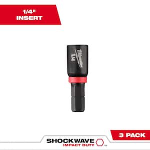 SHOCKWAVE Impact Duty 1/4 in. Alloy Steel Magnetic Insert Nut Driver (3-Pack)