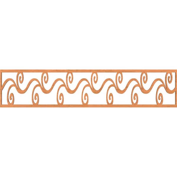 Ekena Millwork Tilden Fretwork 0.25 in. D x 46.75 in. W x 10 in. L Cherry Wood Panel Moulding