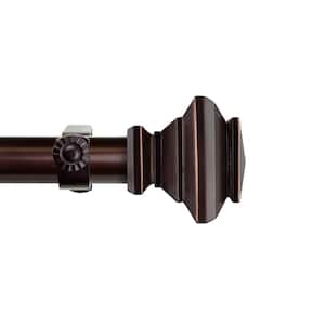 160 in. - 240 in. Adjustable Single Curtain Rod 1 in. Dia in Bronze with Shea Finials