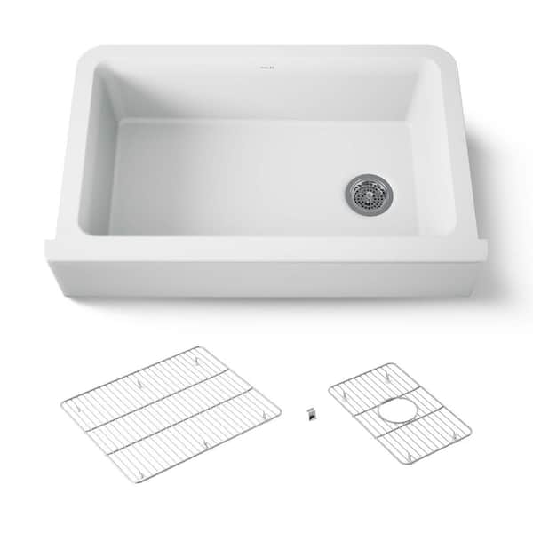 Cairn 28.63 in. Undermount Single Bowl Matte Grey Granite Composite Kitchen Sink