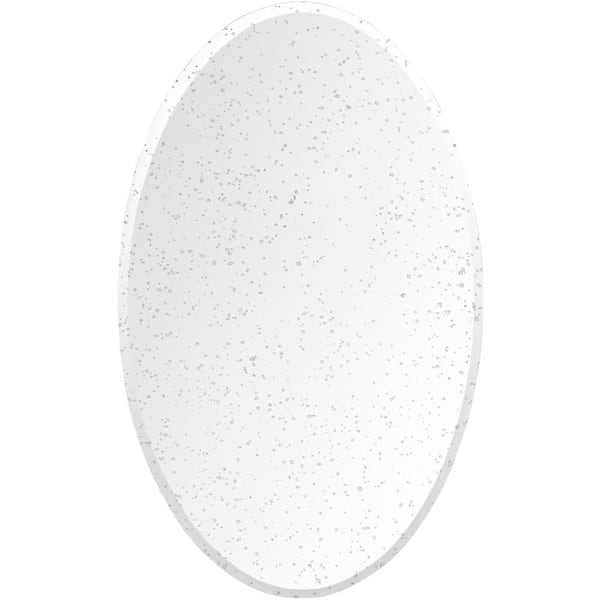 Cordova 48 in. H x 24 in. W Oval Wood Frame Silver Decorative Mirror