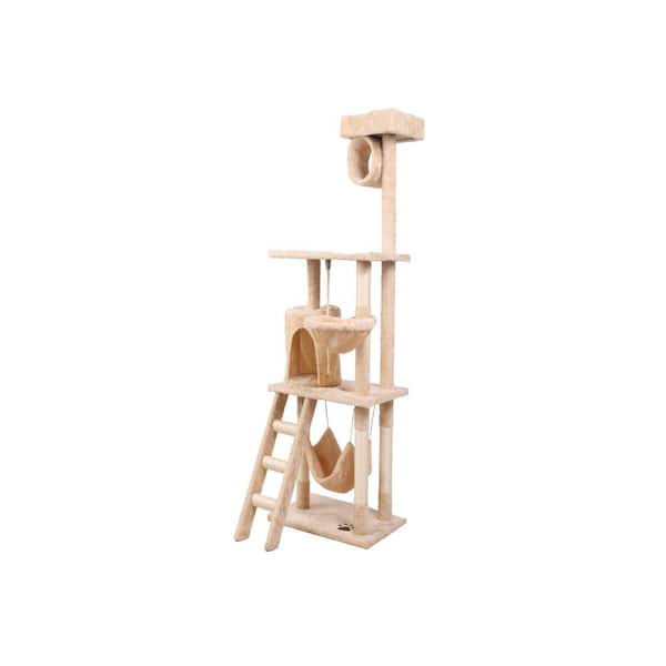 Siavonce Cat Climbing Frame Bench, Cream White