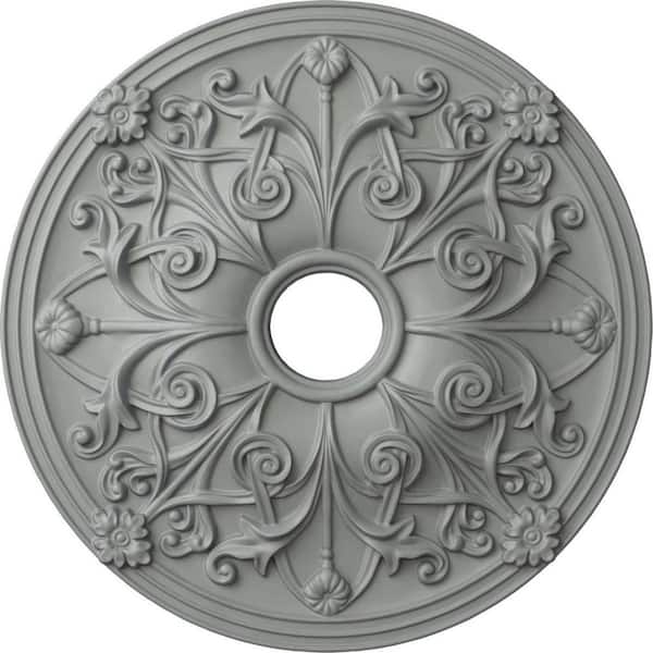 Ekena Millwork 23-5/8" x 3-7/8" ID x 2-1/8" Jamie Urethane Ceiling Medallion (Fits Canopies upto 3-7/8"), Primed White