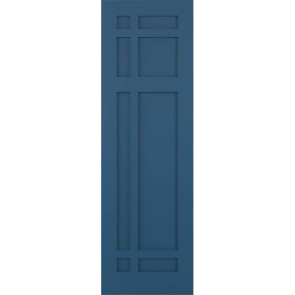 True Fit 12 in. x 70 in. Flat Panel PVC San Juan Capistrano Mission Style Fixed Mount Shutters Pair in Sojourn Blue price history on PriceWatchPro
