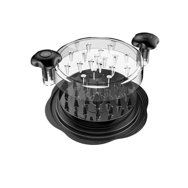 Large Clear Large Capacity Chicken Shredder Tool with Anti-Slip Base and Cleaning Brush for Pork Beef Chicken in Black