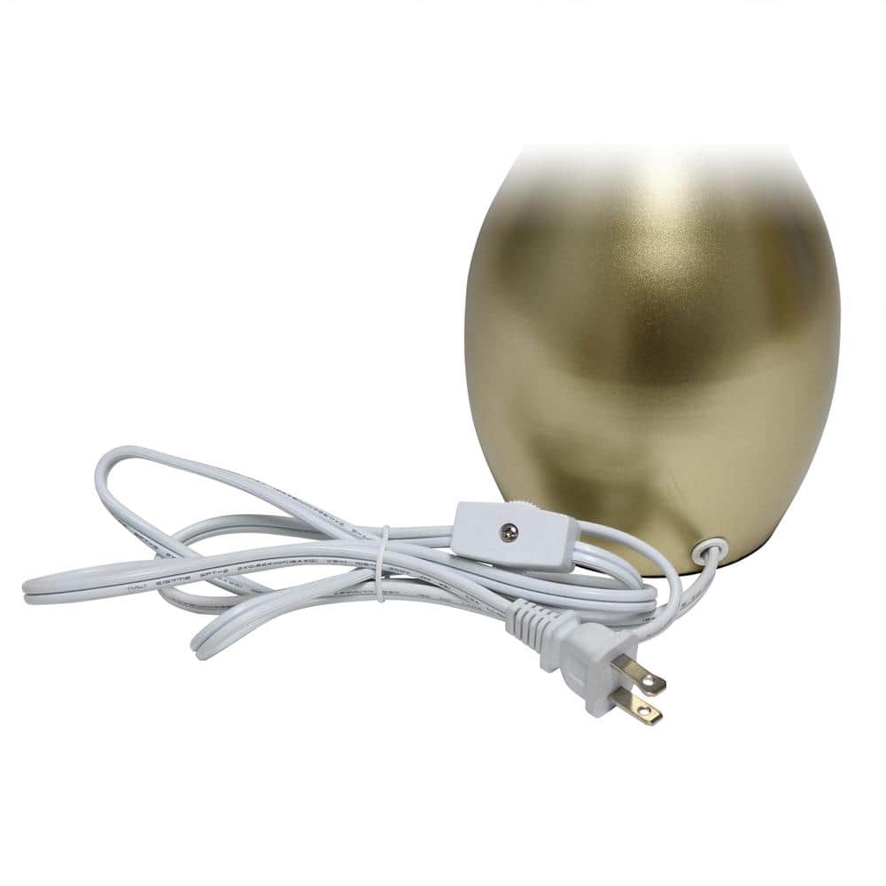 Gold Droplet Nightstand Lamp with White Empire Shade