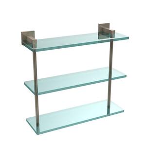 Allied Brass 22 in. L x 12 in. H x 5 in. W 2-Tier Clear Glass Bathroom Shelf  with Towel Bar in Antique Pewter P1000-2TB/22-GAL-PEW - The Home Depot