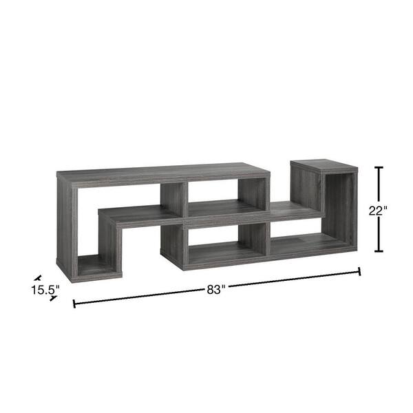 Unbranded - Brassex 83 in. Multiple Configuration TV Stand Grey Fits TV's upto 70 in.