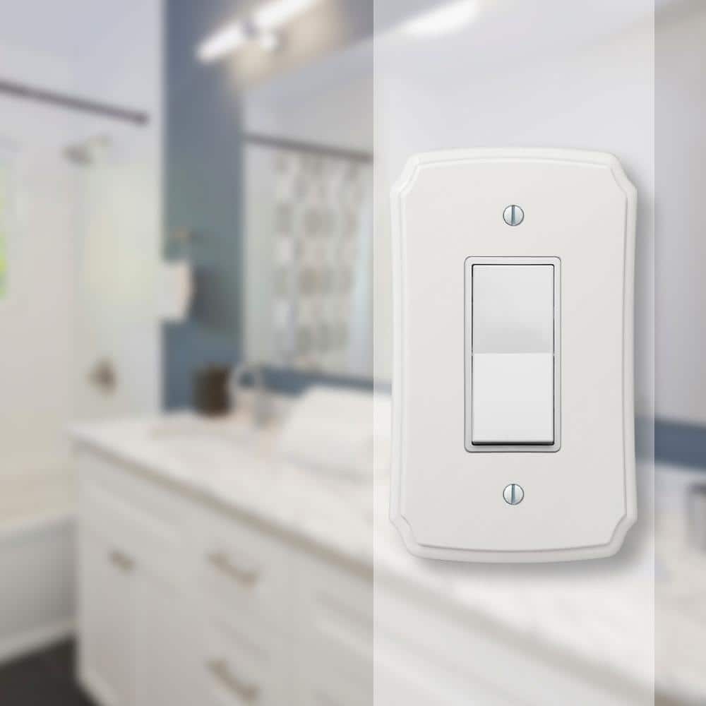 White Composite Single Rocker Decorative Wall Plate