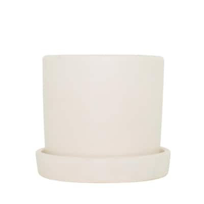 Trendspot 10 in. Dia Ivory Rivage Ceramic Decorative Pot CR10853-10B - The  Home Depot